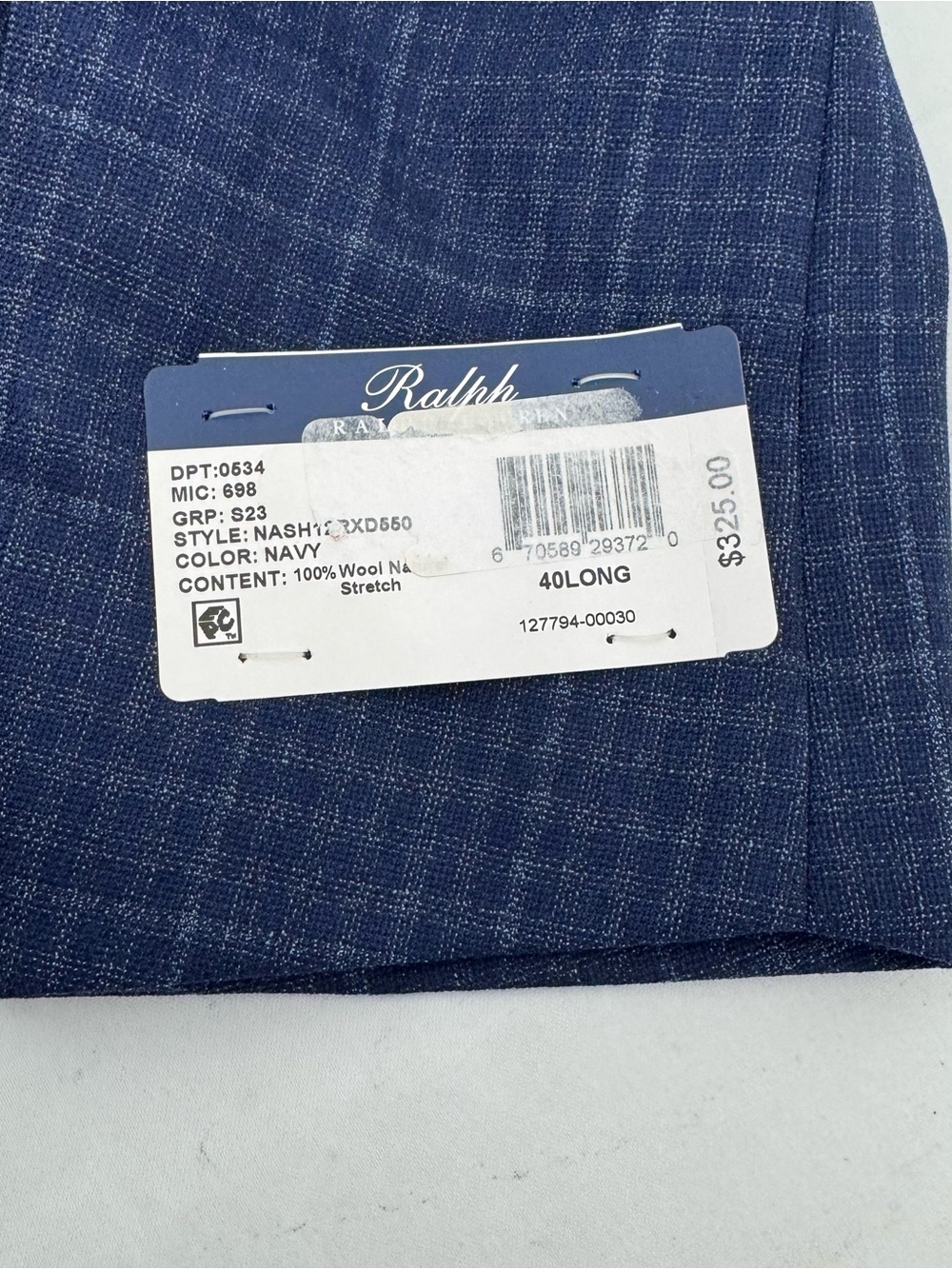 NWT RALPH by RALPH LAUREN Sport Coat Men’s 40 L Navy Wool Plaid - Picture 6 of 13